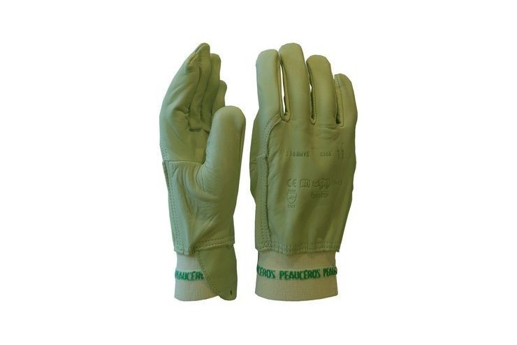 Gants cuir vert travaux extérieurs