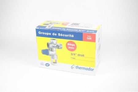 Groupe de sécurité siège inox NF 20x27 droit sans siphon