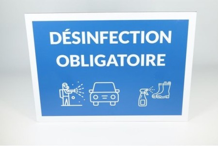 Panneau de désinfection obligatoire