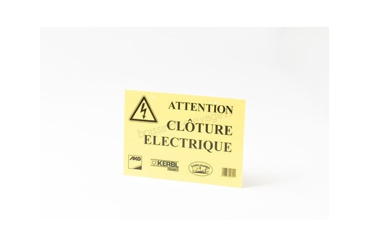 Plaque de signalisation "CLÔTURE ÉLECTRIQUE"