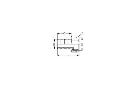 Raccord cannelé écrou tournant inox 316 gaz 1/2"