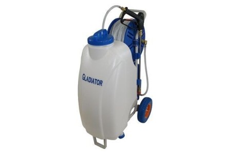 Pulverisateur batterie sur chariot réservoir 45 litres flexible de 30 m sur enrouleur